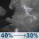Wednesday Night: A chance of showers and thunderstorms before 3am. Mostly cloudy, with a low around 55. West wind around 9 mph. Chance of precipitation is 40%. Wednesday Night: Chance Showers And Thunderstorms