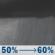 Monday Night: Rain showers likely. Mostly cloudy, with a low around 52. Southwest wind around 14 mph. Chance of precipitation is 60%. Monday Night: Rain Showers Likely