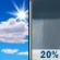 Thursday: A slight chance of rain showers after 1pm. Mostly sunny, with a high near 57. North wind around 20 mph, with gusts as high as 32 mph. Chance of precipitation is 20%. Thursday: Mostly Sunny then Slight Chance Rain Showers