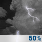 Tuesday Night: A chance of showers and thunderstorms. Mostly cloudy, with a low around 66. Southwest wind 8 to 12 mph. Tuesday Night: Chance Showers And Thunderstorms